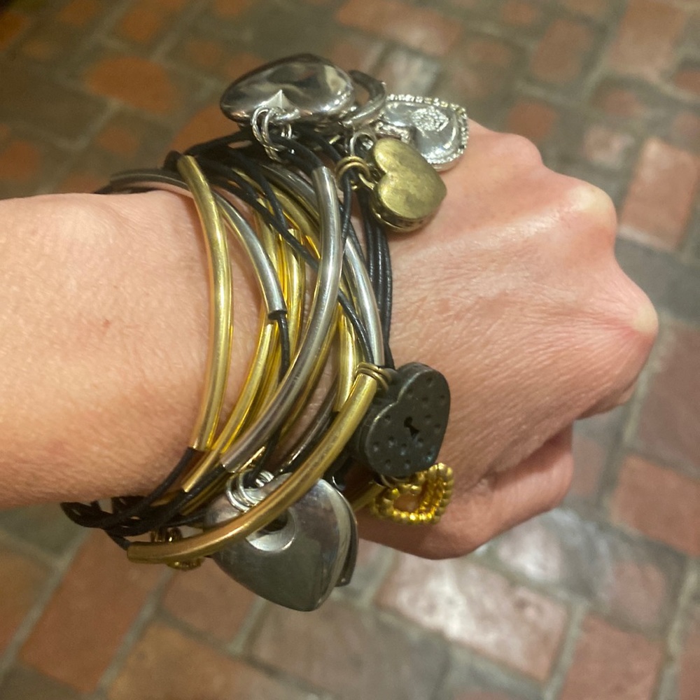 Alliegro multi heart bracelet set